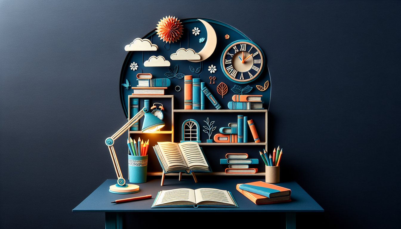 Colorful paper art promoting a high school-level literary allusions quiz.
