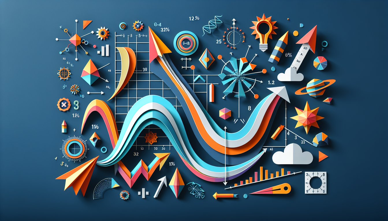 Colorful paper art promoting a Transformations and Functions Challenge quiz for high school math students.