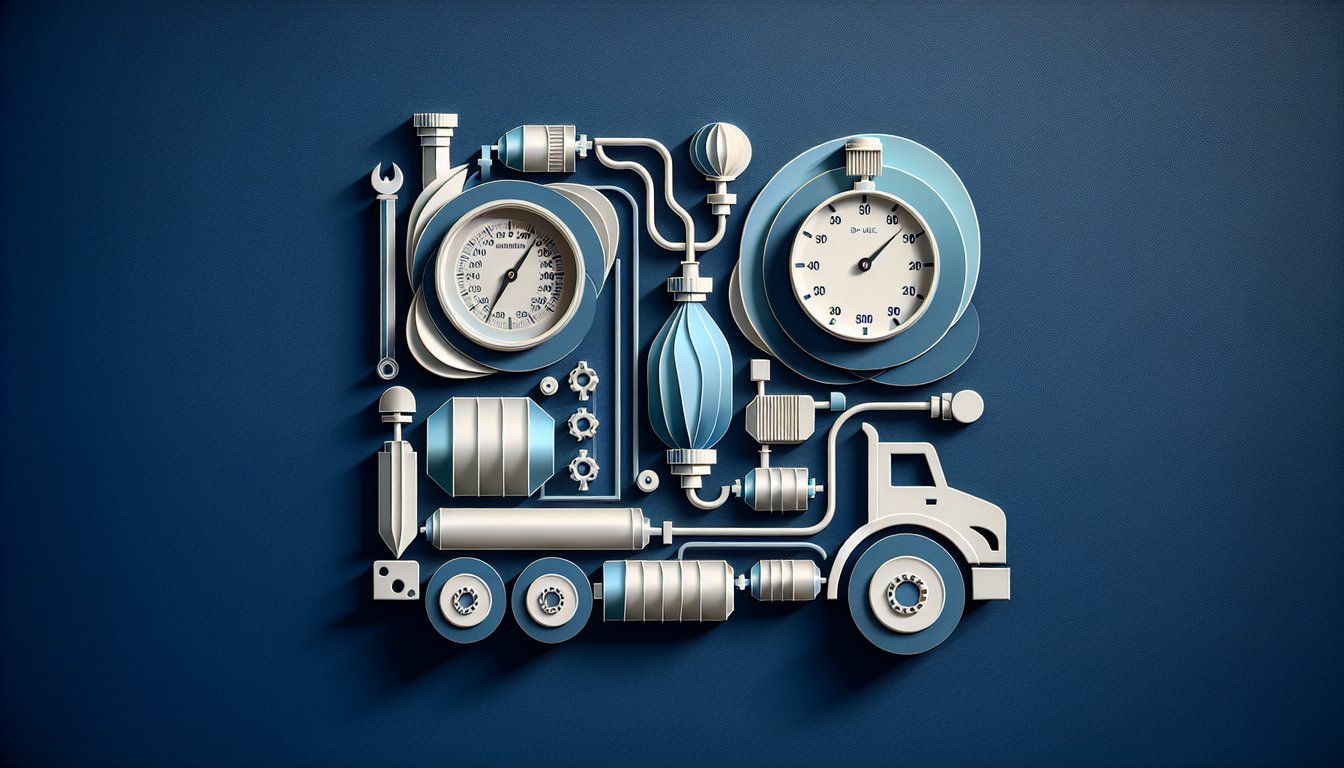 Paper art illustration for CDL Combination Exam quiz on dark blue background