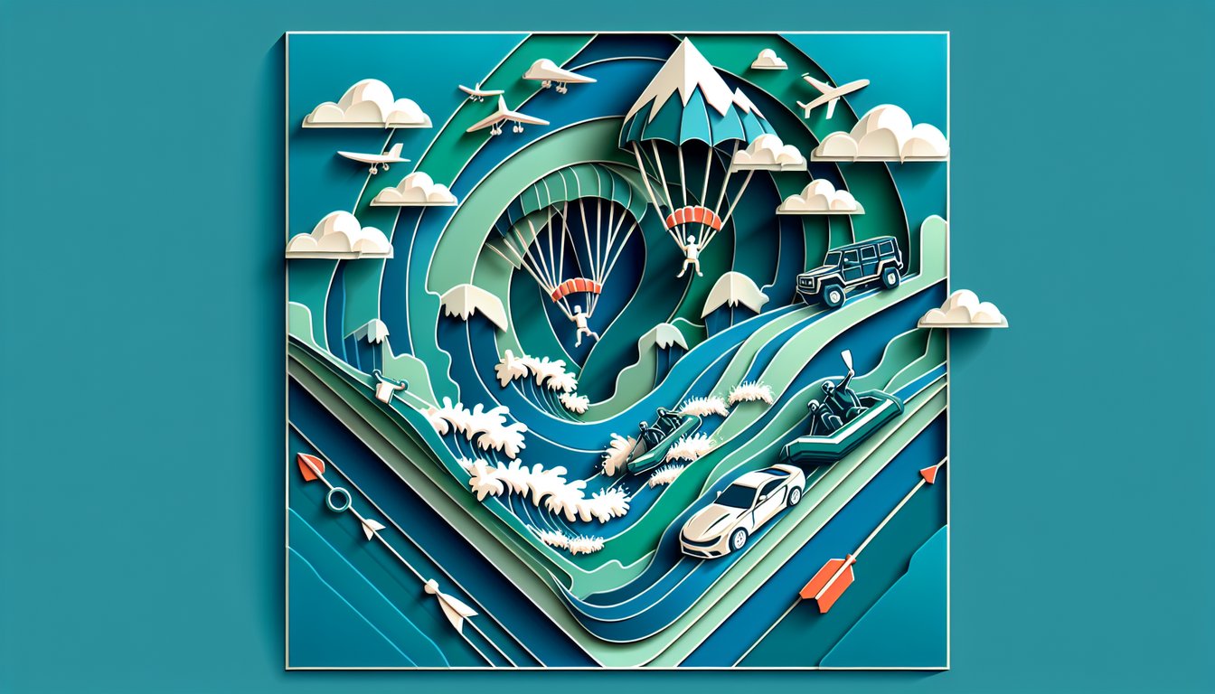 paper art quiz Carpe DM with Juanpa featuring adventure icons trivia symbols series highlights on teal background