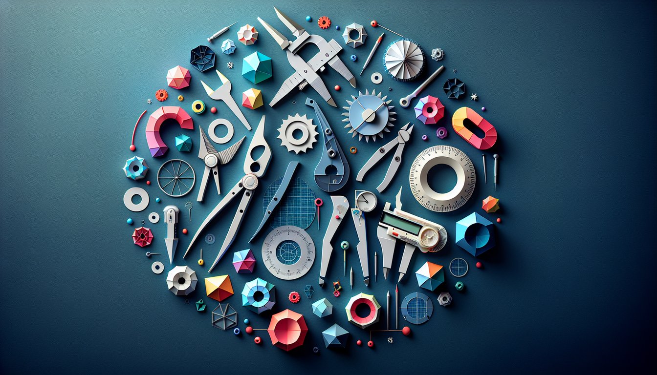 Colorful paper art depicting a trivia quiz on SOLIDWORKS Essentials Knowledge Test.