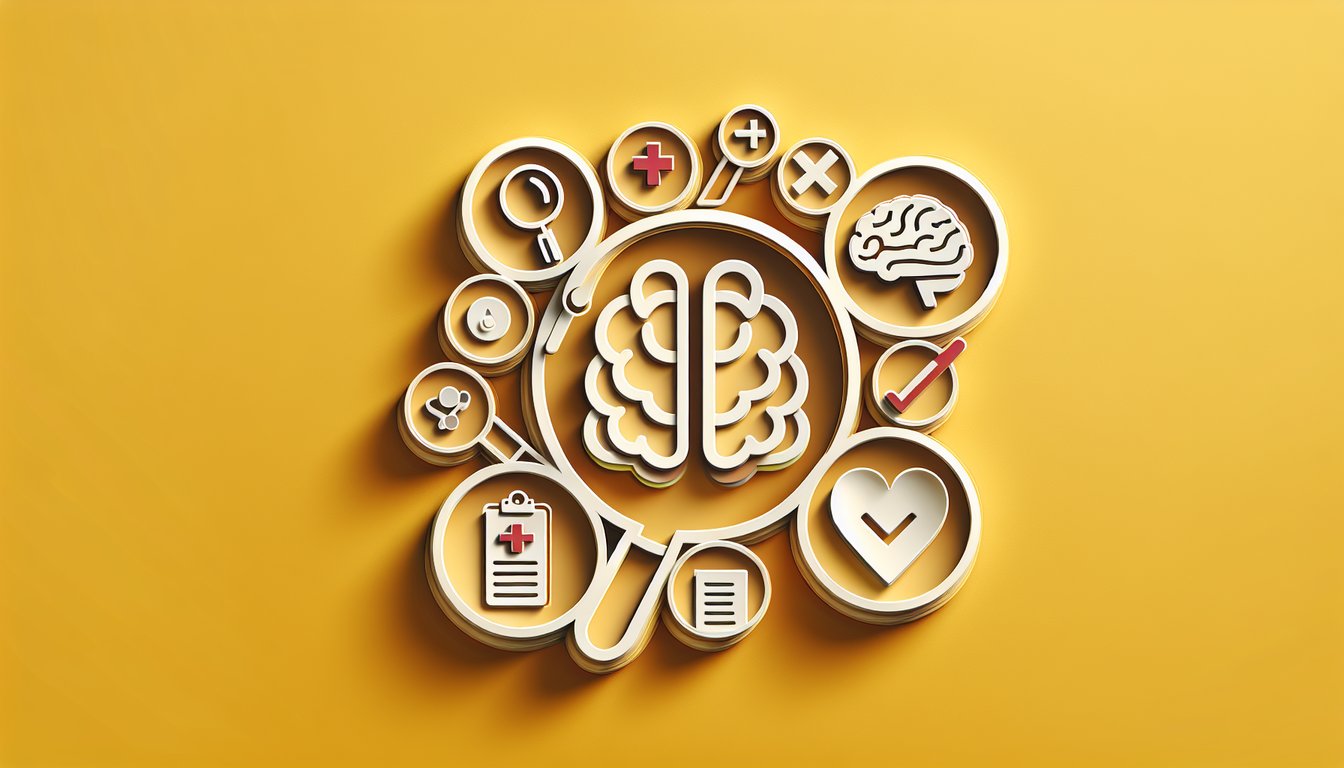 Paper art illustration for Crohns Disease quiz on a golden yellow background