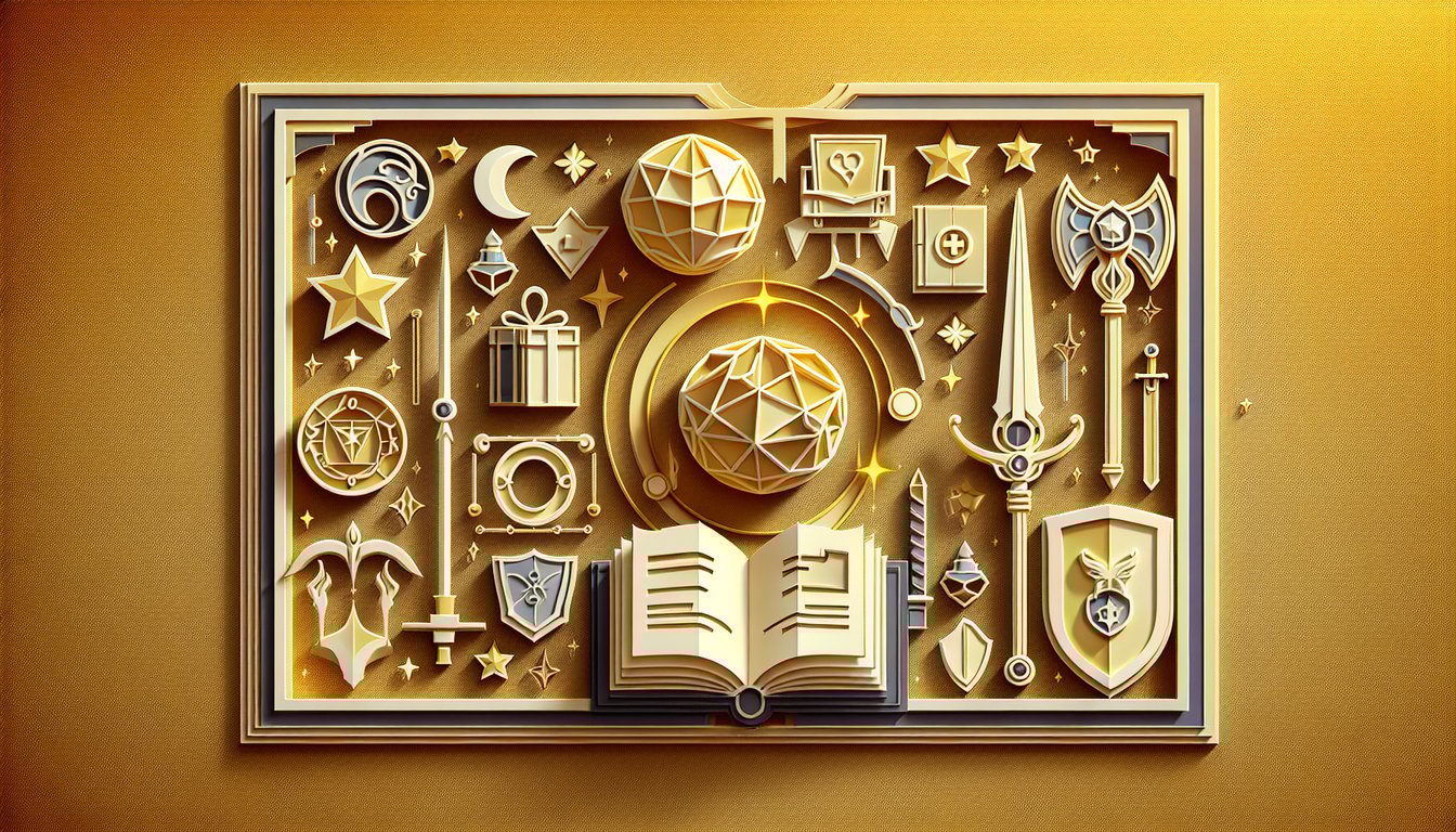 Paper art illustration for Black Clover magic knights squad quiz on a golden yellow background