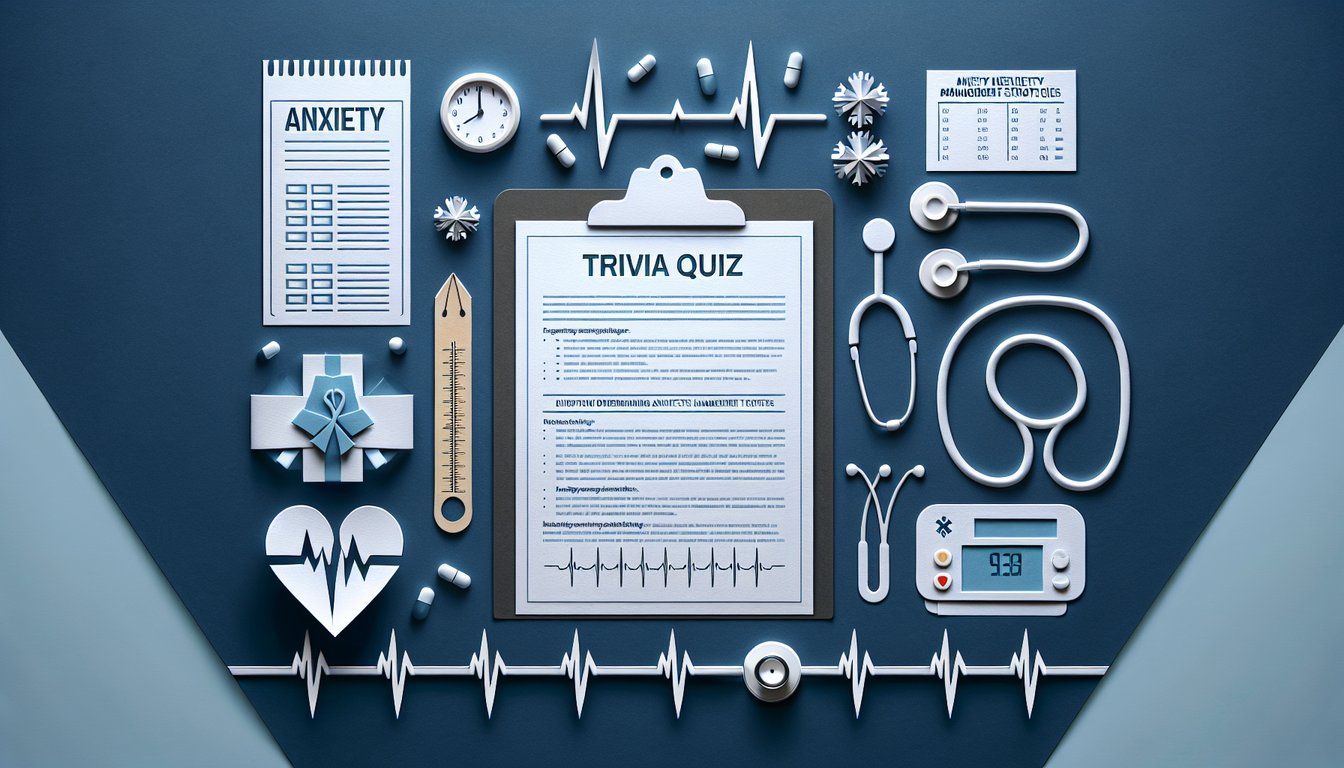 Colorful paper art promoting Ace Anxiety NCLEX, a trivia quiz for nursing students.