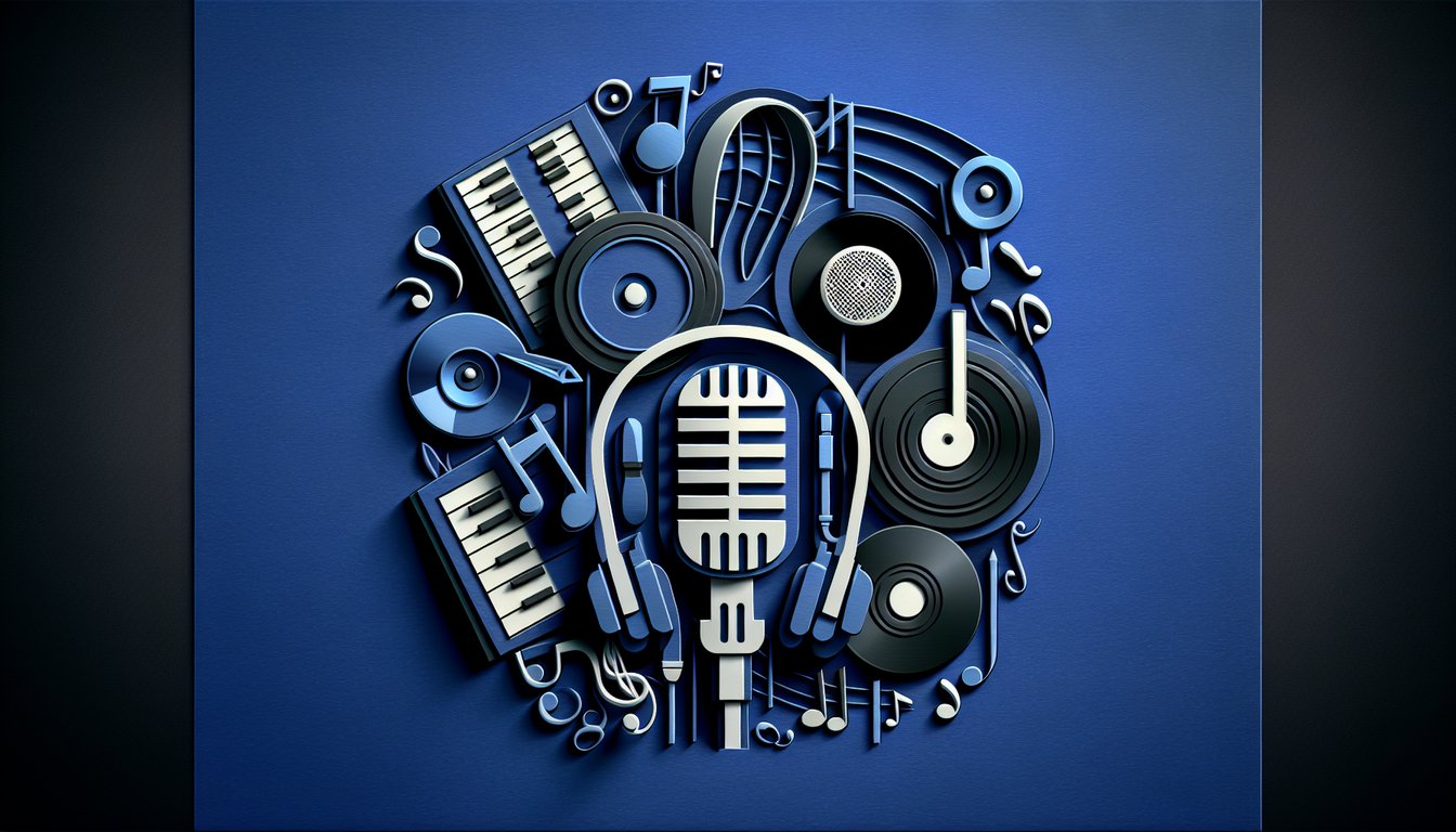 Paper art illustration for Drake trivia quiz on dark blue background