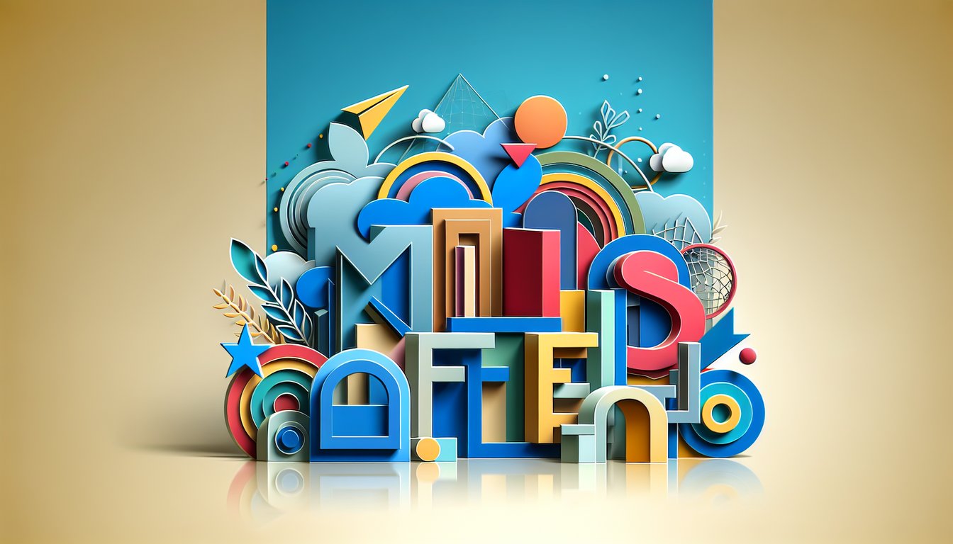 Paper art illustration for logo quiz with famous brand images on sky blue background