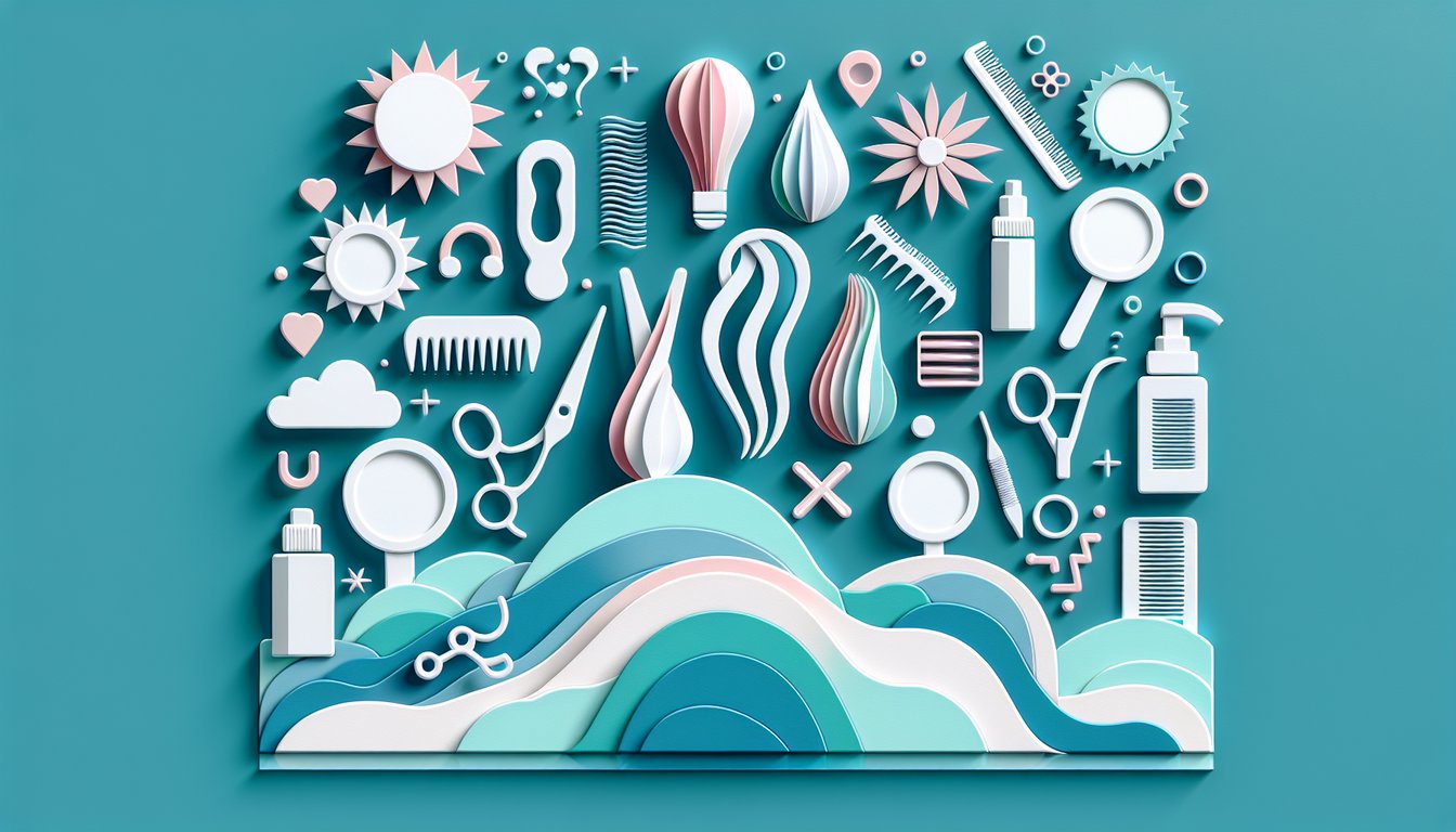 Paper art hair strands quiz text on teal background tests knowledge of downy hair and electrolysis removal insights