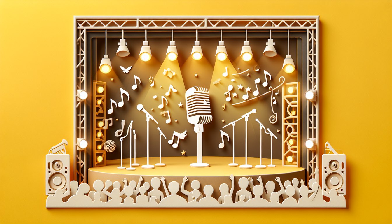 Paper art illustration for Troye Sivan age quiz on golden yellow background