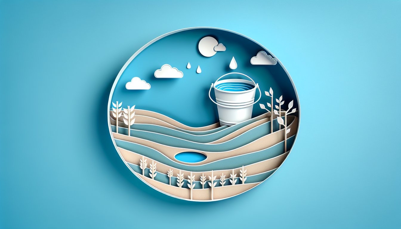 Paper art illustration for scarcity knowledge quiz on a sky blue background