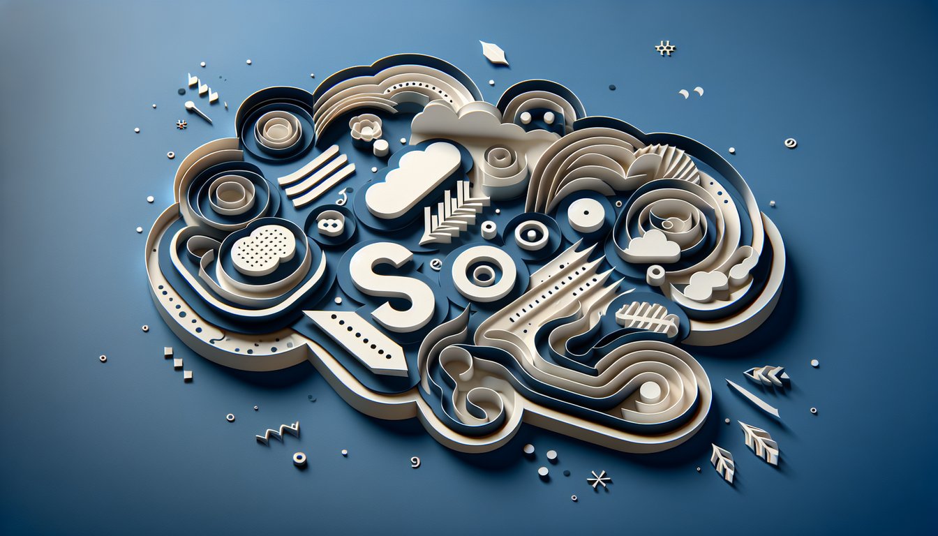 Paper art illustration with open book pen floating letters on dark blue background for free English grammar quiz