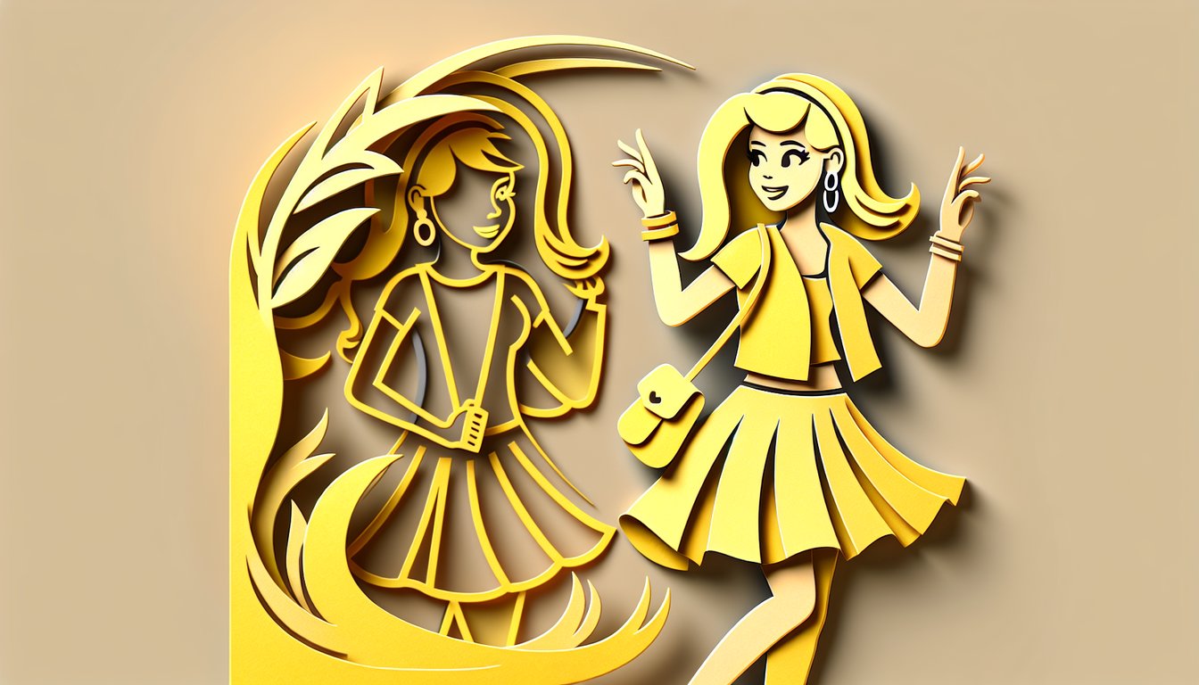 Paper art quiz header with Hannah Montana pop culture test and Miley Stewart season 4 on gold background