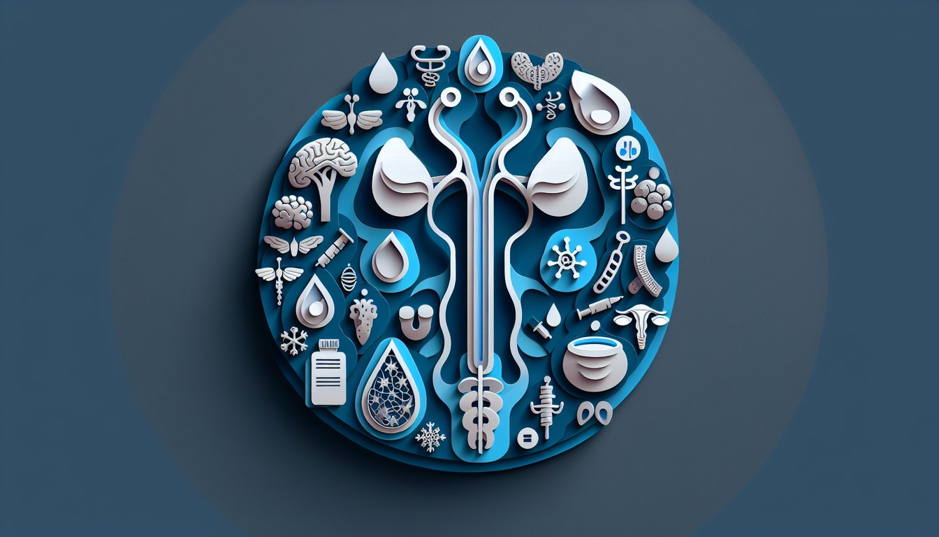 Paper art illustration showing endocrine glands hormones and quiz title on dark blue background