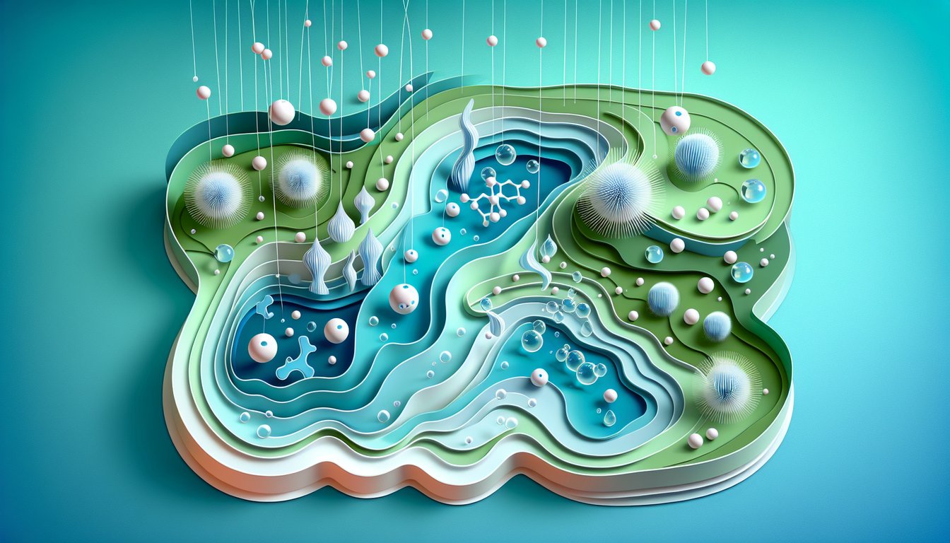 Paper art illustration for a Diffusion and Osmosis quiz on a teal background