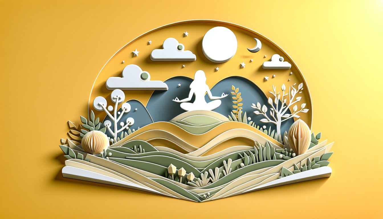 Paper art illustration quiz banner for Rick Riordan The Lost Hero trivia test on golden yellow background