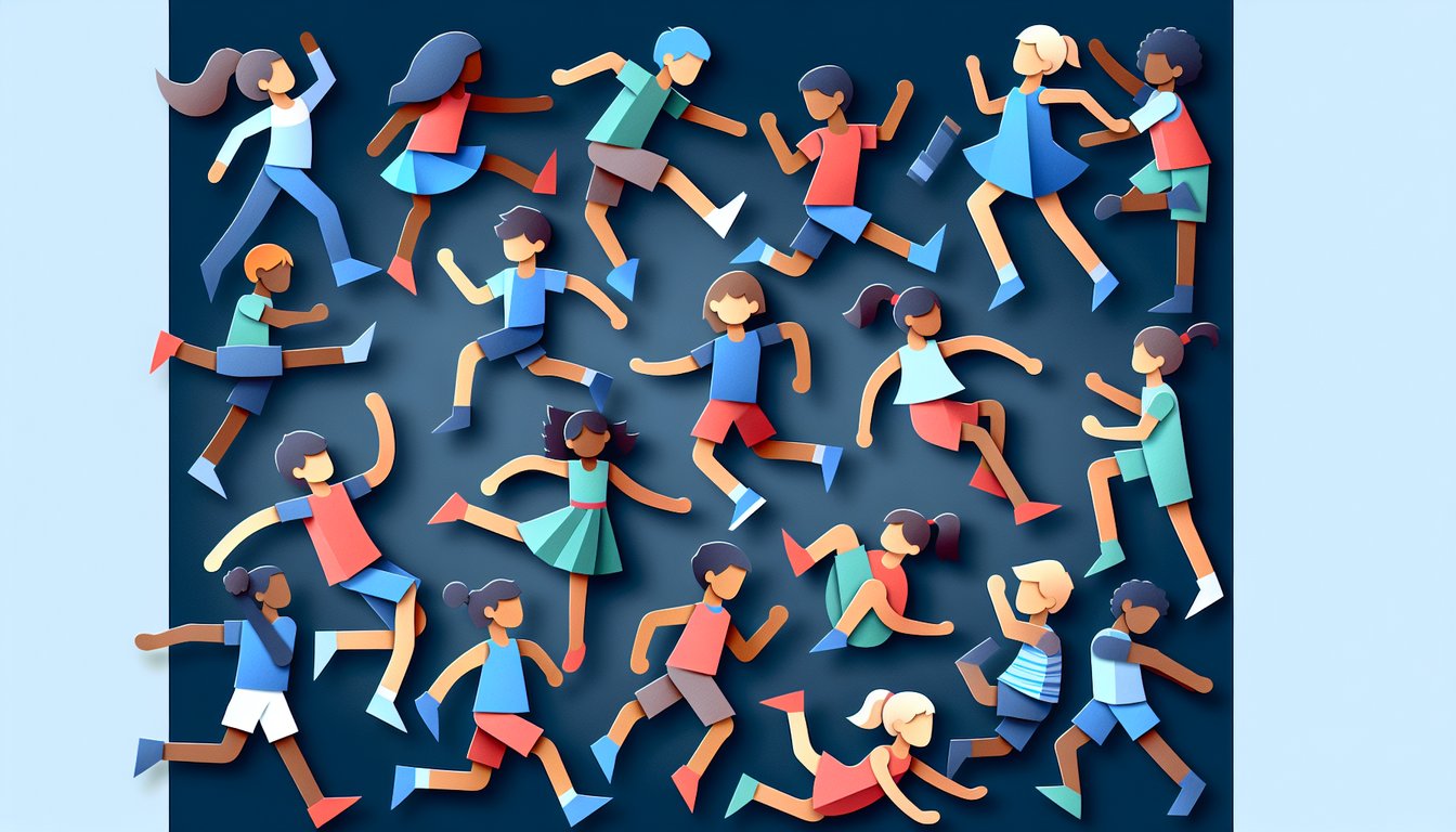 3D voxel art illustrating the concept of Childrens Movement course