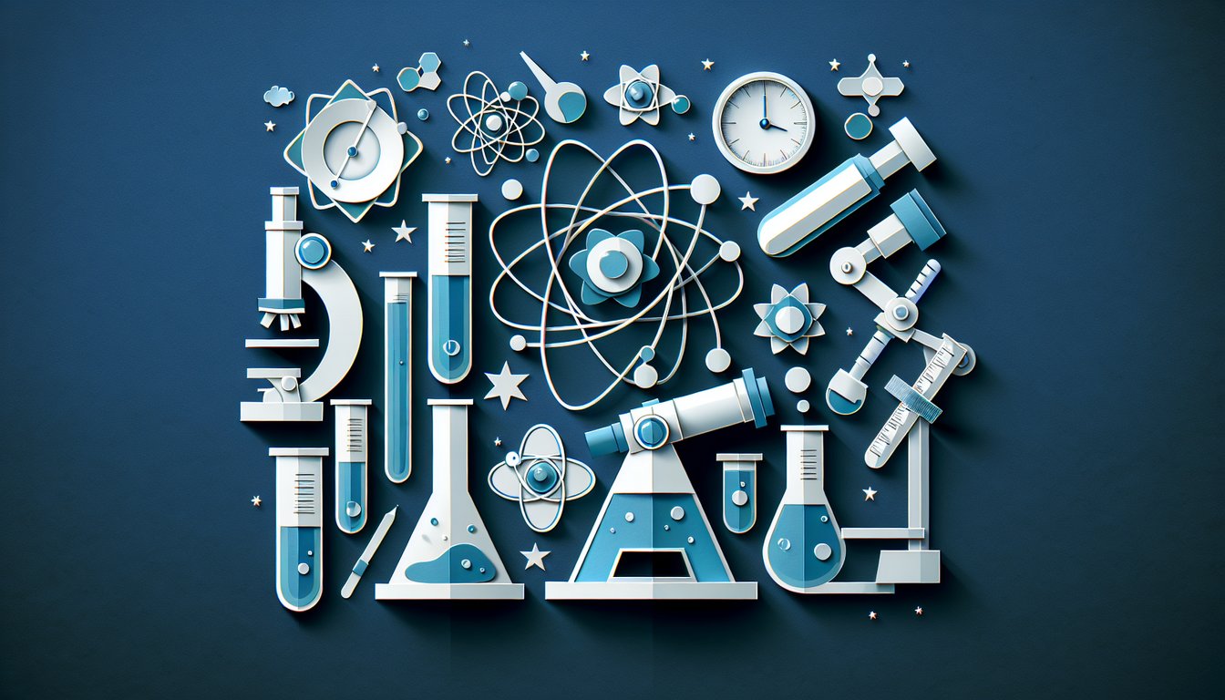 Colorful paper art promoting Science Olympiad Quest, a competitive quiz for high school students.