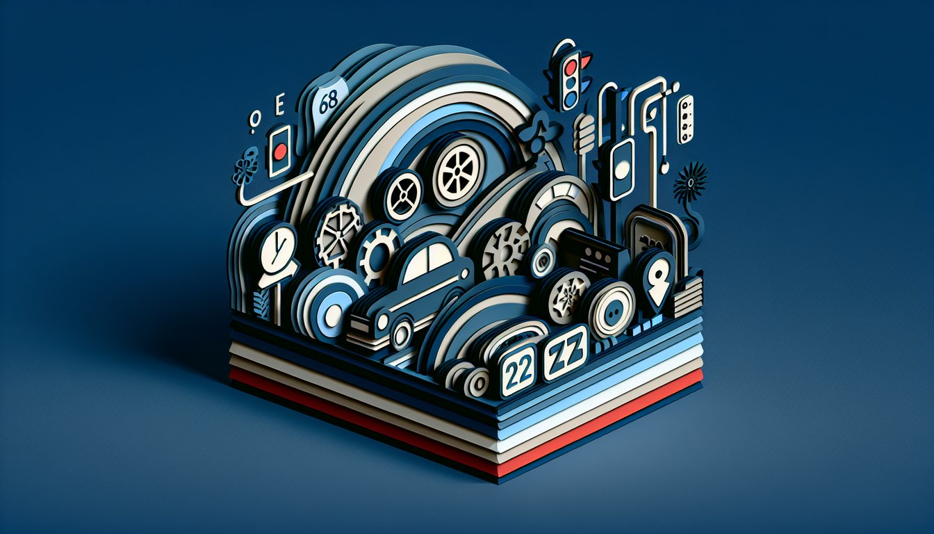 Paper art illustration for a Disney Cars personality quiz on a dark blue background
