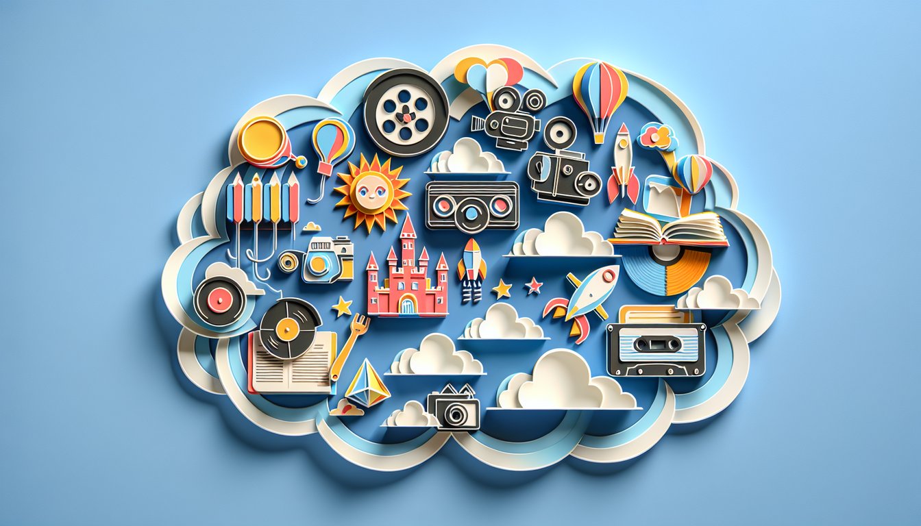 Paper art quiz scene on sky blue background featuring playful cut outs of a baby fan, adult enthusiast, and veteran icons