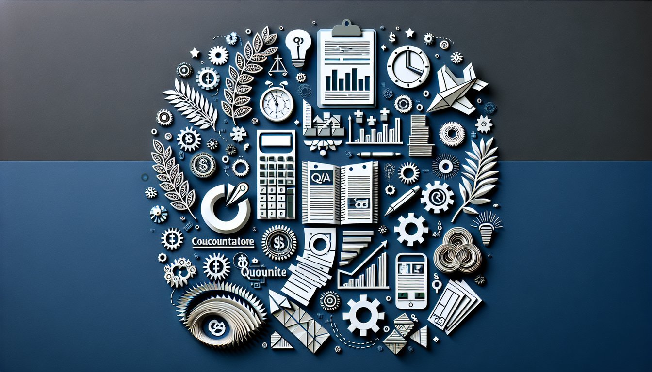 Colorful paper art depicting a quiz on Accounting Income Recognition