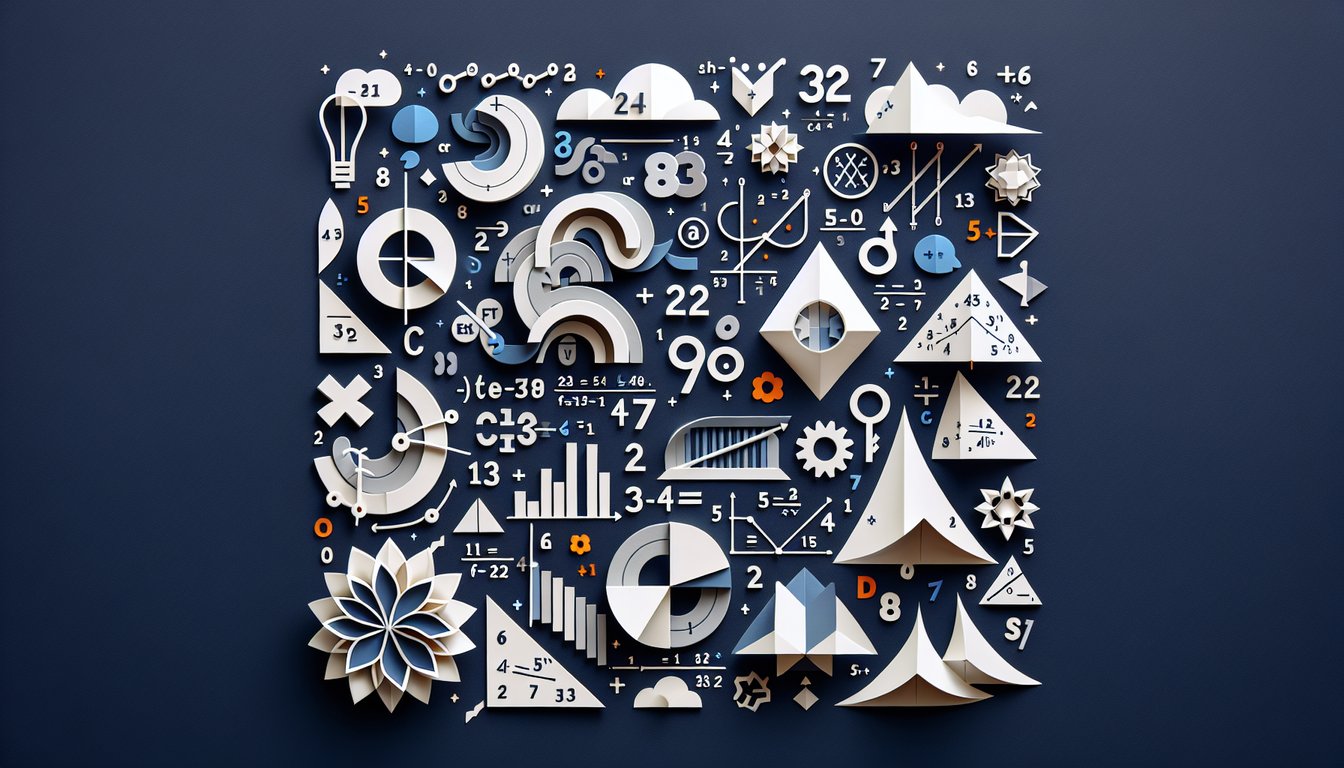 Colorful paper art promoting Function Fusion Frenzy, a dynamic high school algebra quiz.