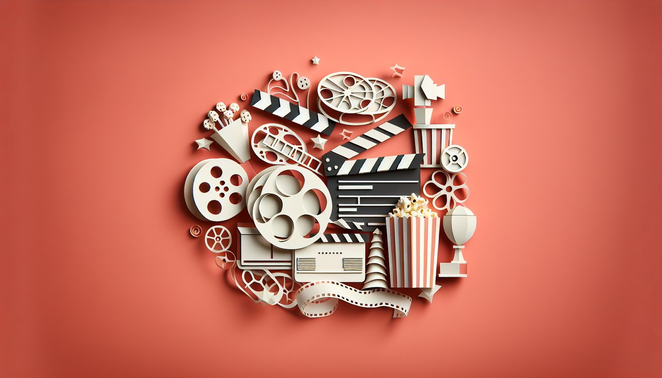 Paper art promoting Chris Pratt trivia quiz with movie role icons fun film facts on coral background