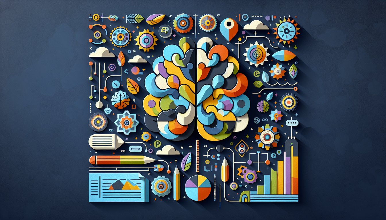 Colorful paper art promoting AP Psych Dual Unit Drill trivia for advanced high school students.