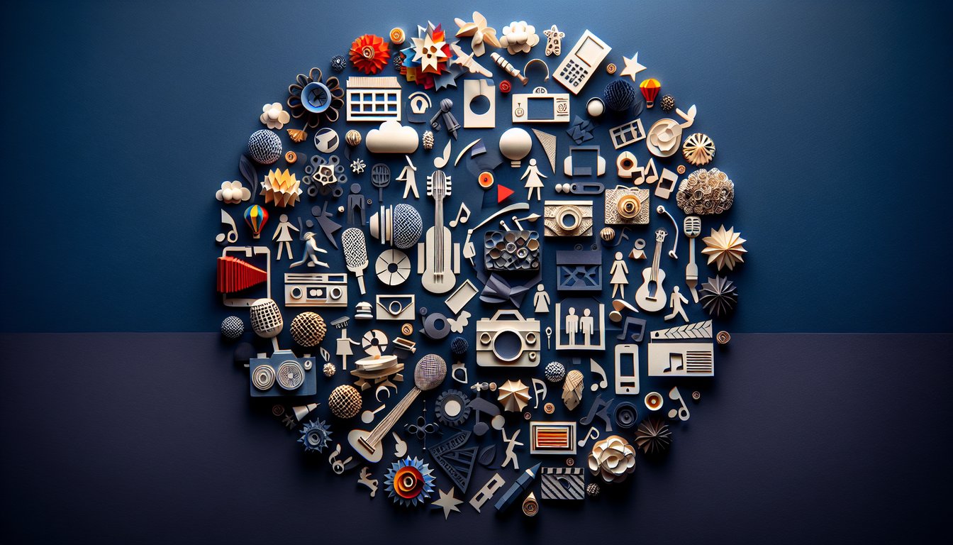 3D voxel art showcasing elements from the Popular Visual Culture course