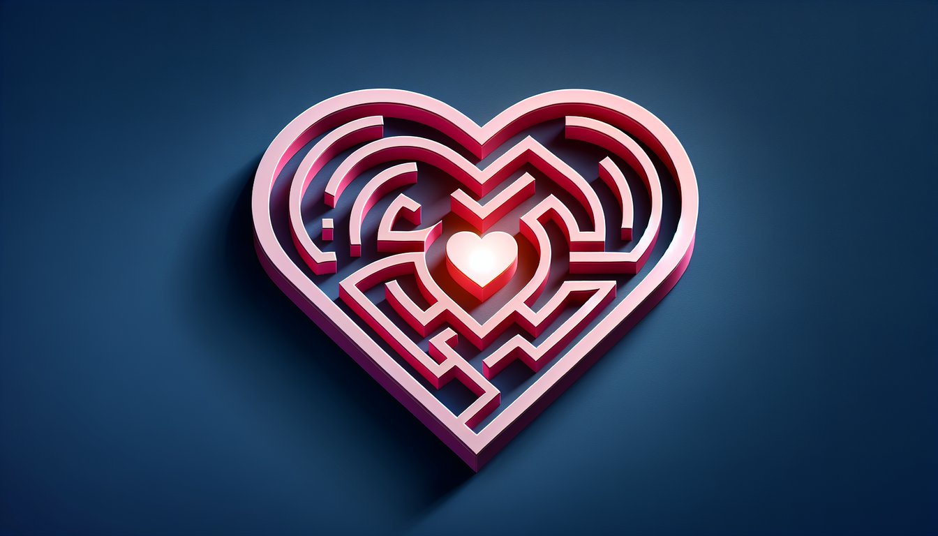 Paper art illustration for a relationship instincts quiz on a dark blue background