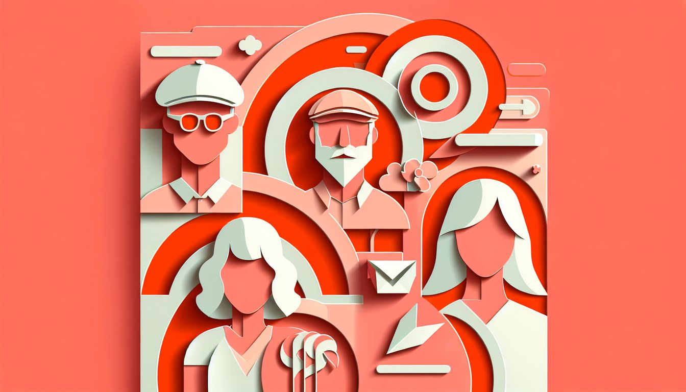 Paper art illustration of boomer versus millennial quiz icons on coral background for generation vibe challenge