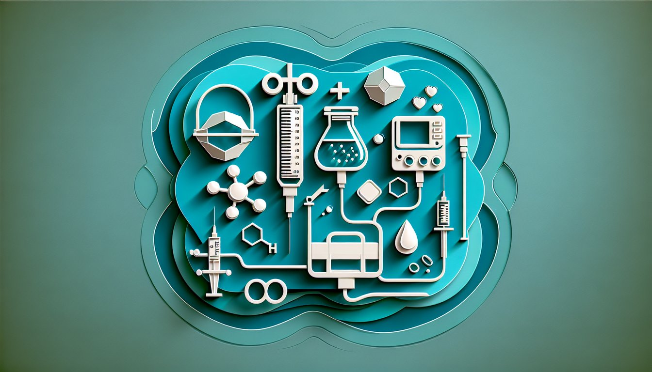 Paper art illustration for scored quiz on bicitrate and obstetric anesthesia prep for C section on teal background