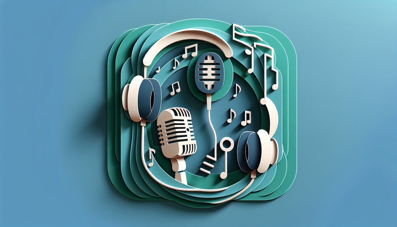 Paper art illustration of System of a Down trivia with stylized guitar drum cymbals on teal background.