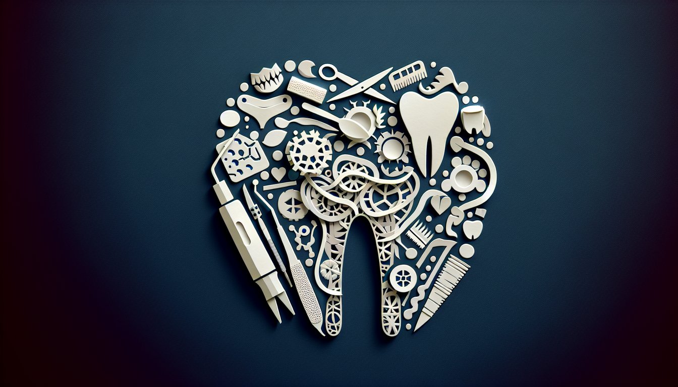 Colorful paper art promoting a Periodontology Knowledge Quiz.