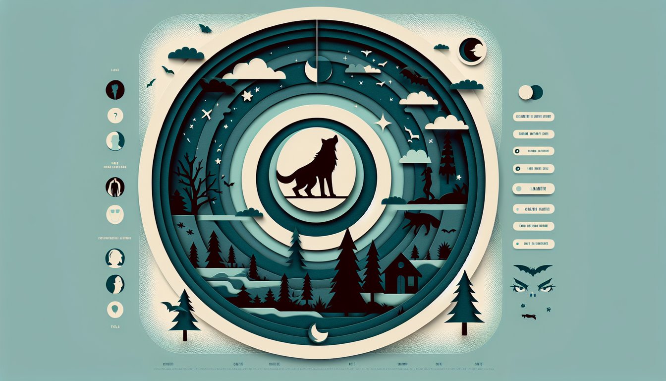 Paper art style vampire and werewolf figures on teal background for fun quiz to find if you are Team Edward or Team Jacob