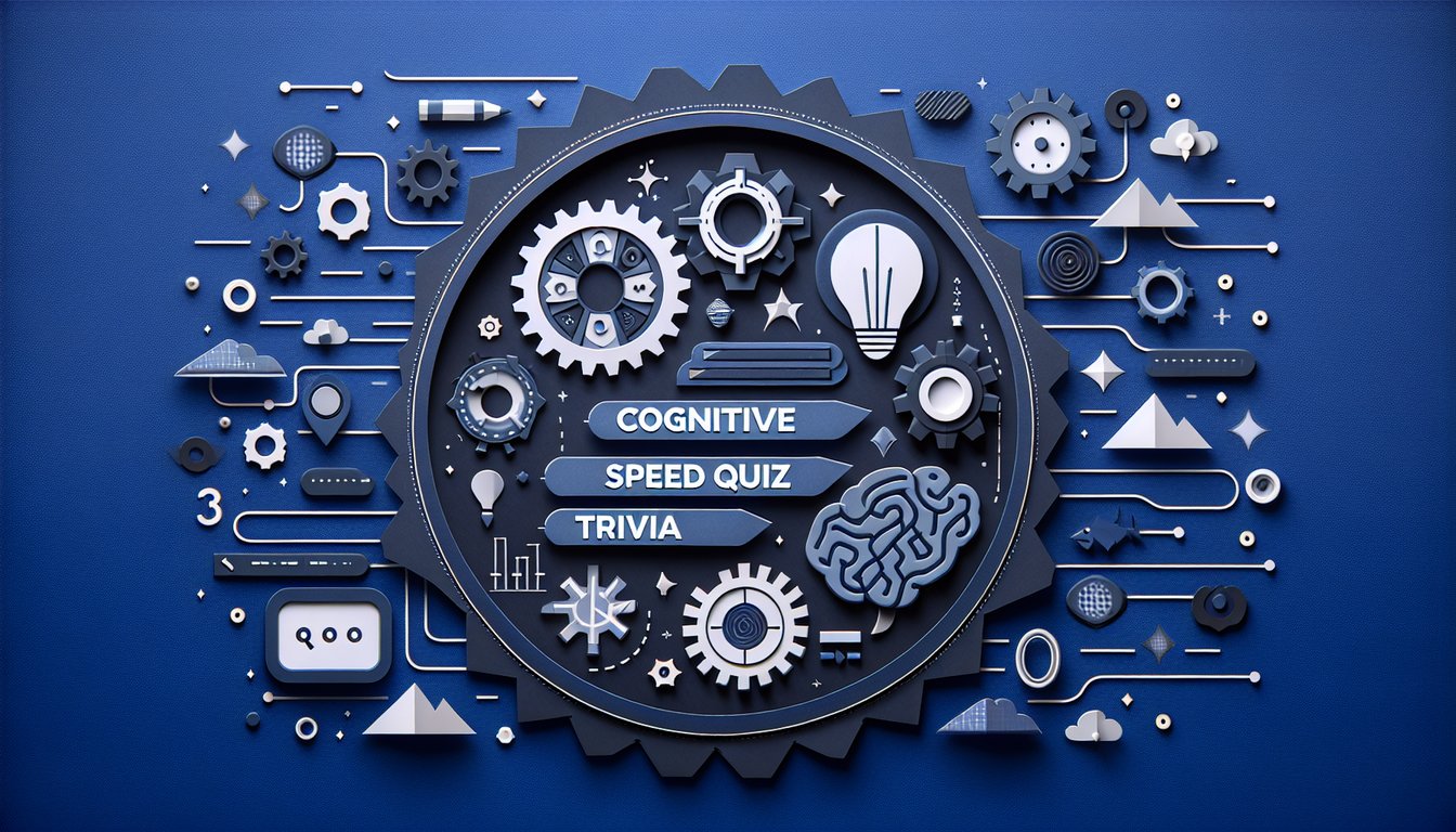Colorful paper art depicting brain and stopwatch for Cognitive Speed Quiz