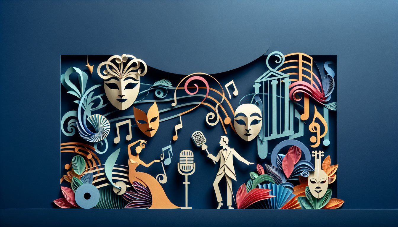 3D voxel art showcasing Lyric Theatre Voice course content
