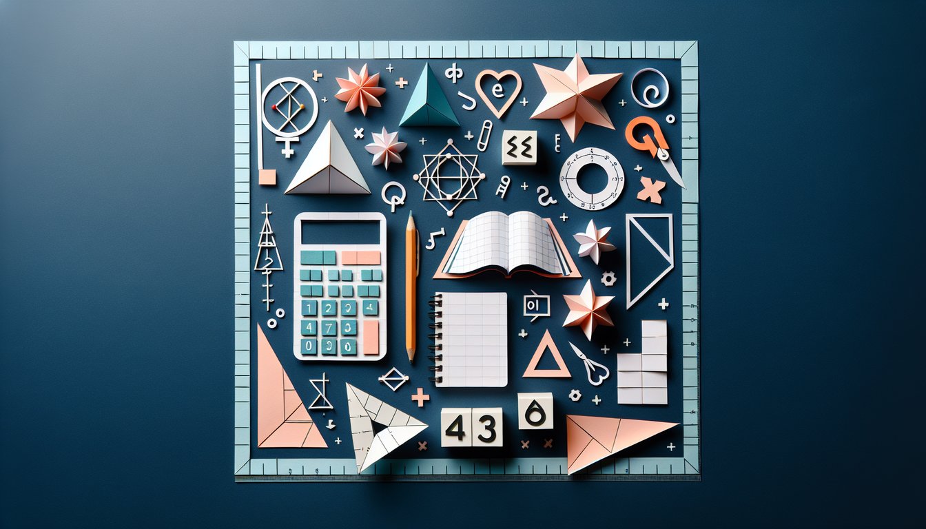 Colorful paper art promoting Pythagorean Proofs Unlocked high school math trivia quiz.