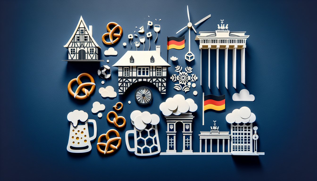 3D voxel art showcasing Intermediate German I course material