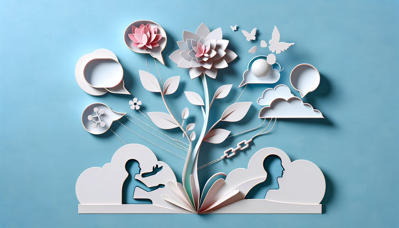 Paper art illustration for a quiz about identifying and improving passive aggressive behavior on a sky blue background.