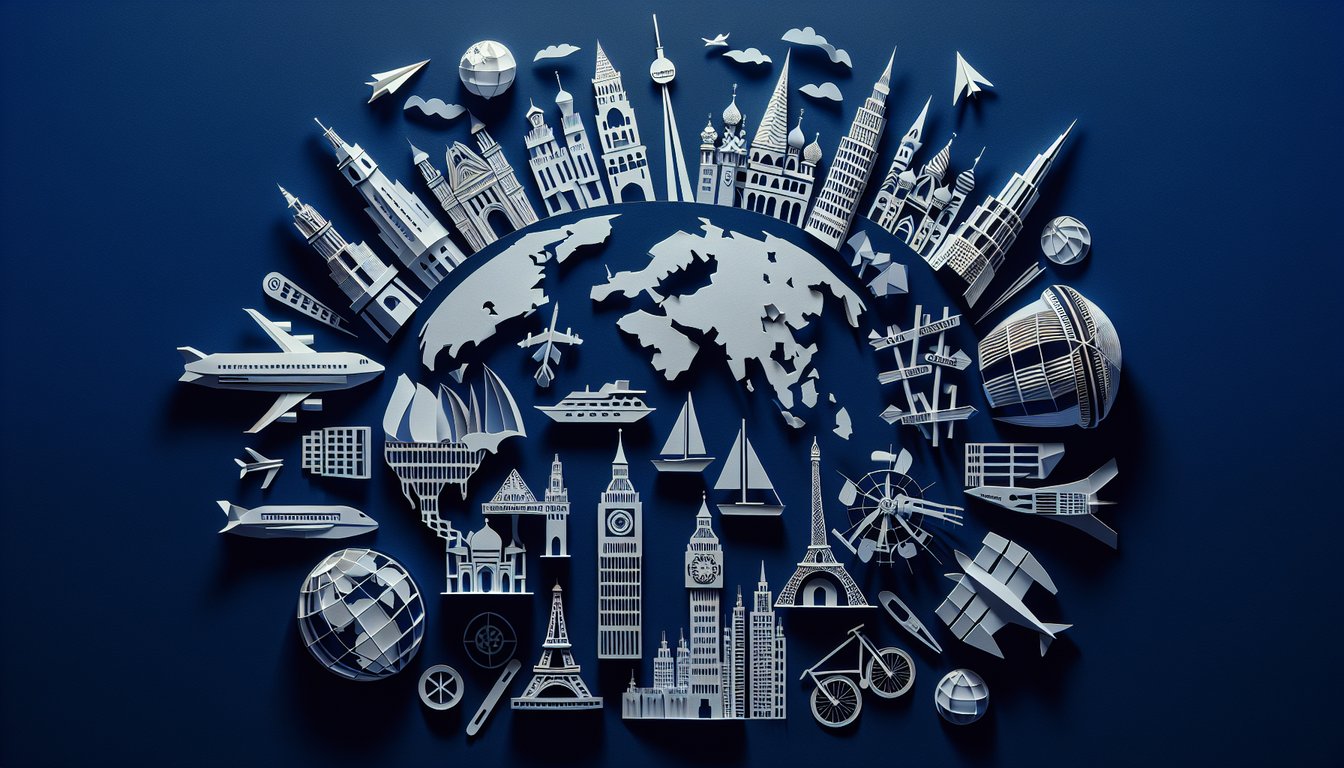 Colorful paper art promoting Capital Cities Challenge, an engaging geography quiz.