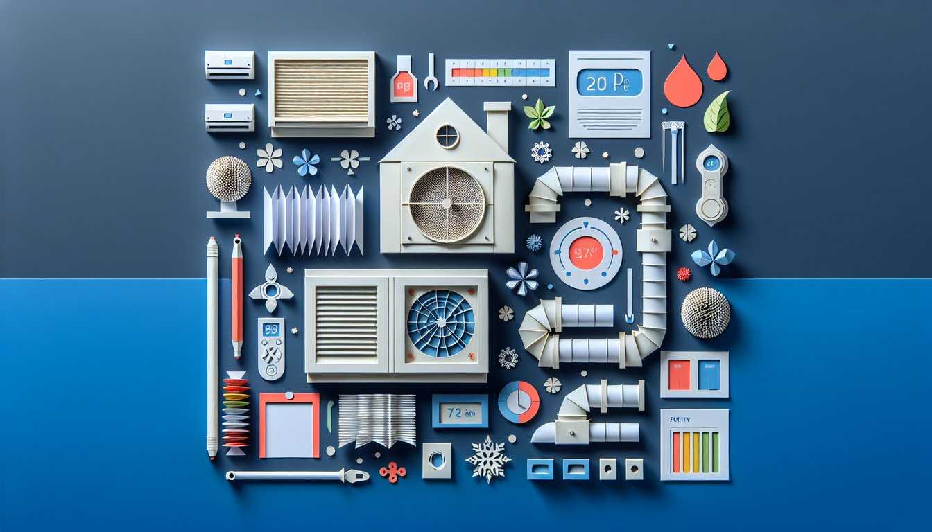 Colorful paper art displaying HVAC and Air Quality Assessment Quiz theme