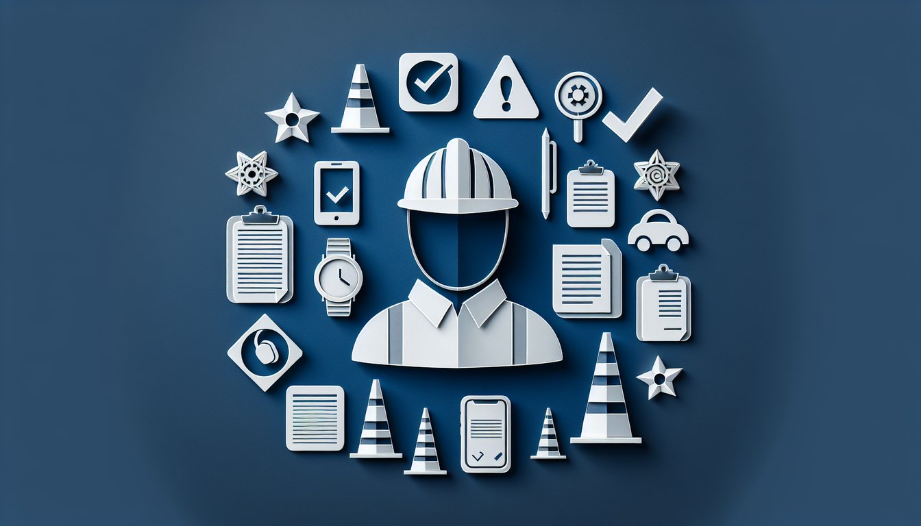 Colorful paper art depicting elements related to Employee Safety and Compliance Quiz
