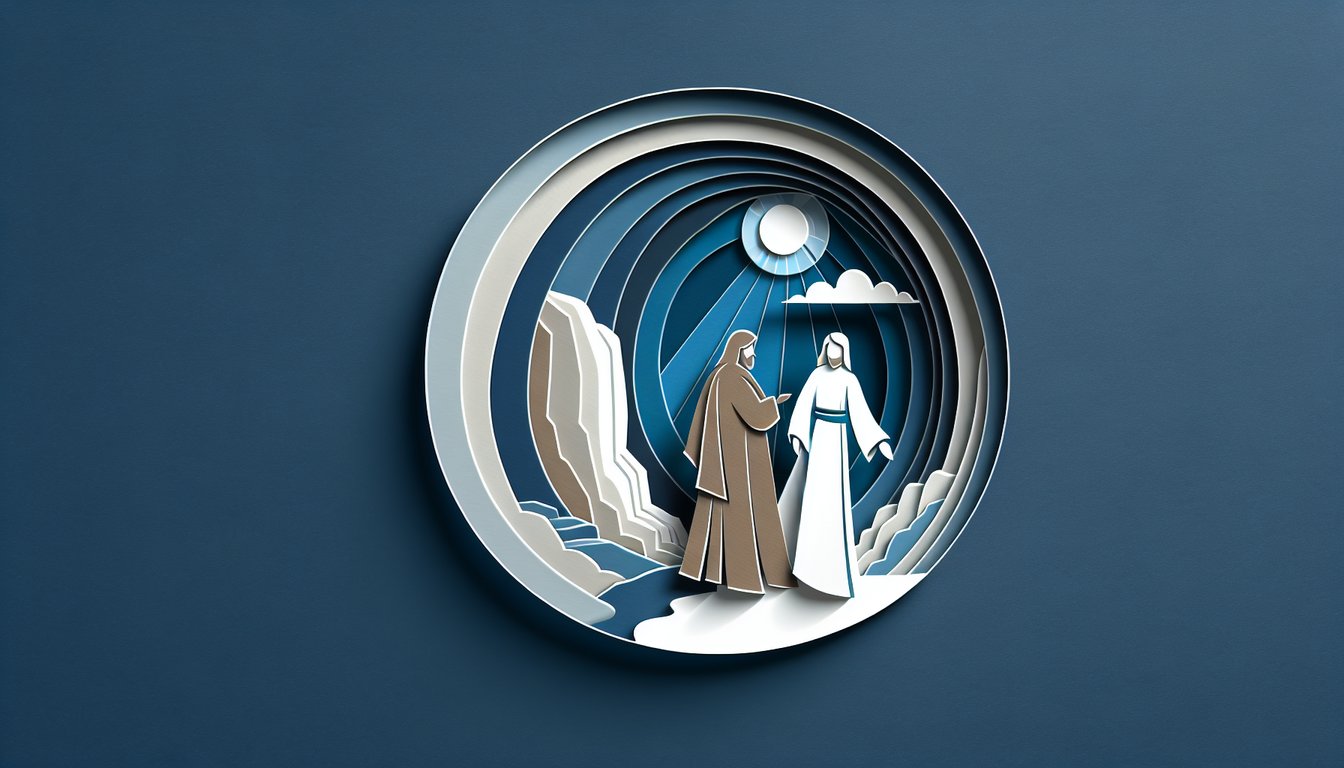 Paper art scene of John Chapter 3 quiz on dark blue background with gospel questions and Nicodemus knowledge test