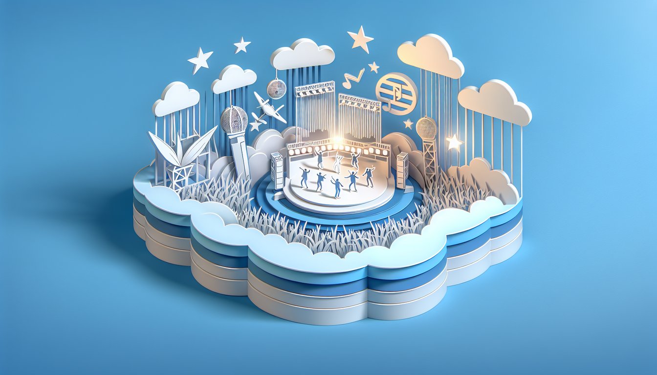 Paper art illustrating Stray Kids quiz on K-Pop trivia and fun facts on a sky blue background