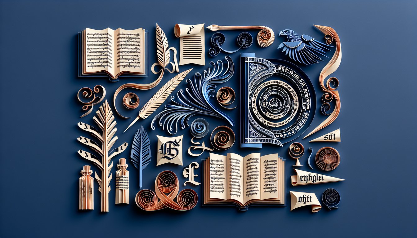 3D voxel art illustrating the course History of the English Language