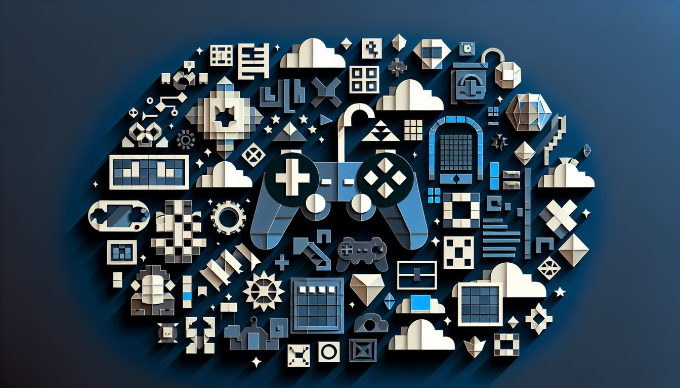 3D voxel art representing The Basics of Game Design course