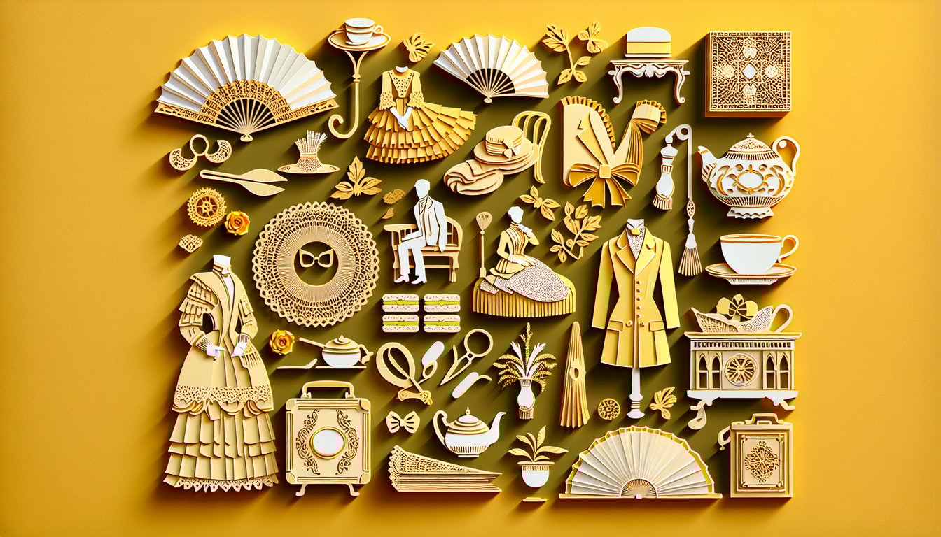 Paper silhouettes and masks on yellow background for Importance of Being Earnest quiz revealing Oscar Wilde alter ego