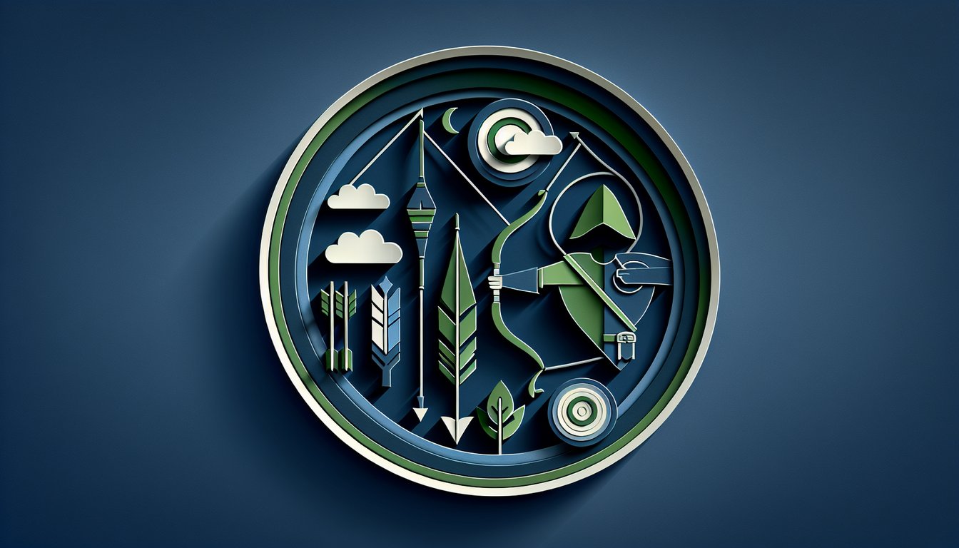 Paper art illustration for personality quiz discovering which Arrow character matches your persona on dark blue background.