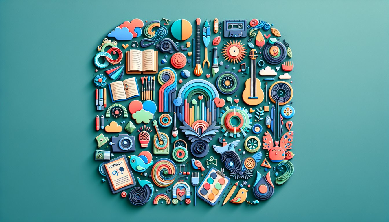 Paper art illustration for Nana personality test quiz on a teal background