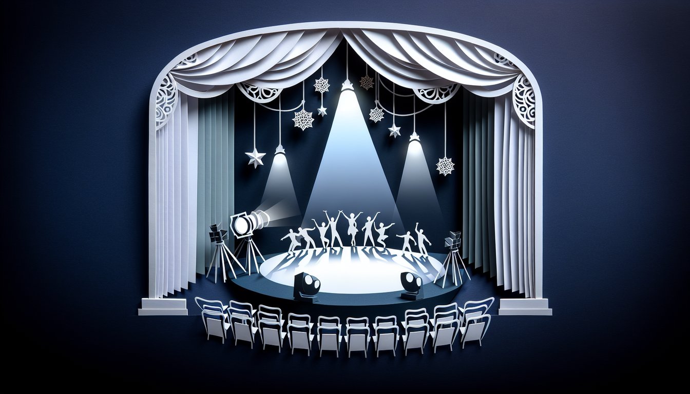 3D voxel art showcasing Introduction to African American Theatre course