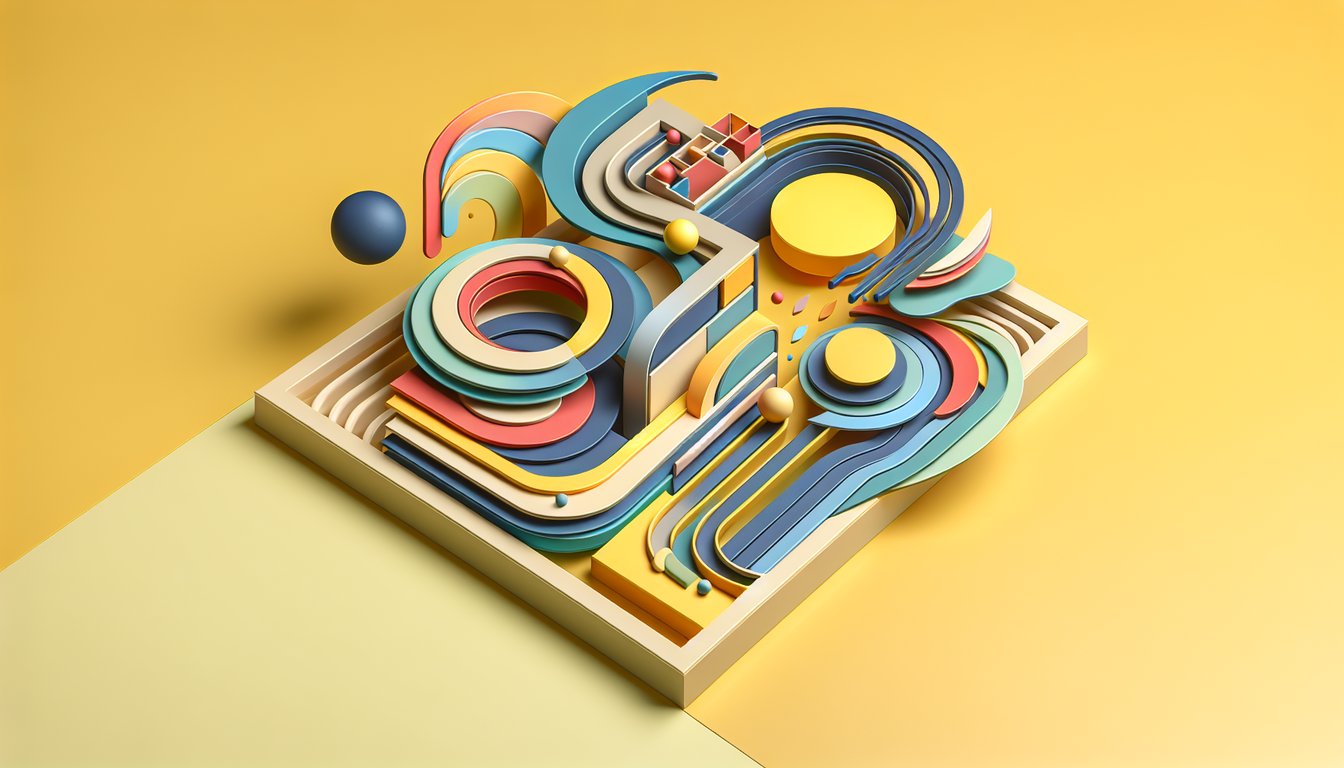 Paper art color wheel showing primary secondary complementary hues on golden yellow background for color theory quiz